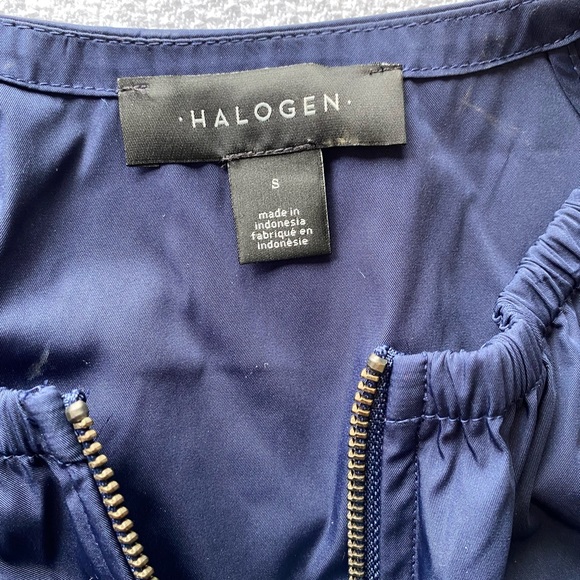 Halogen Women’s Jacket / Peacoat w/ Front Zipper, Drawstring at Waist, Navy, Sm - Picture 6 of 10